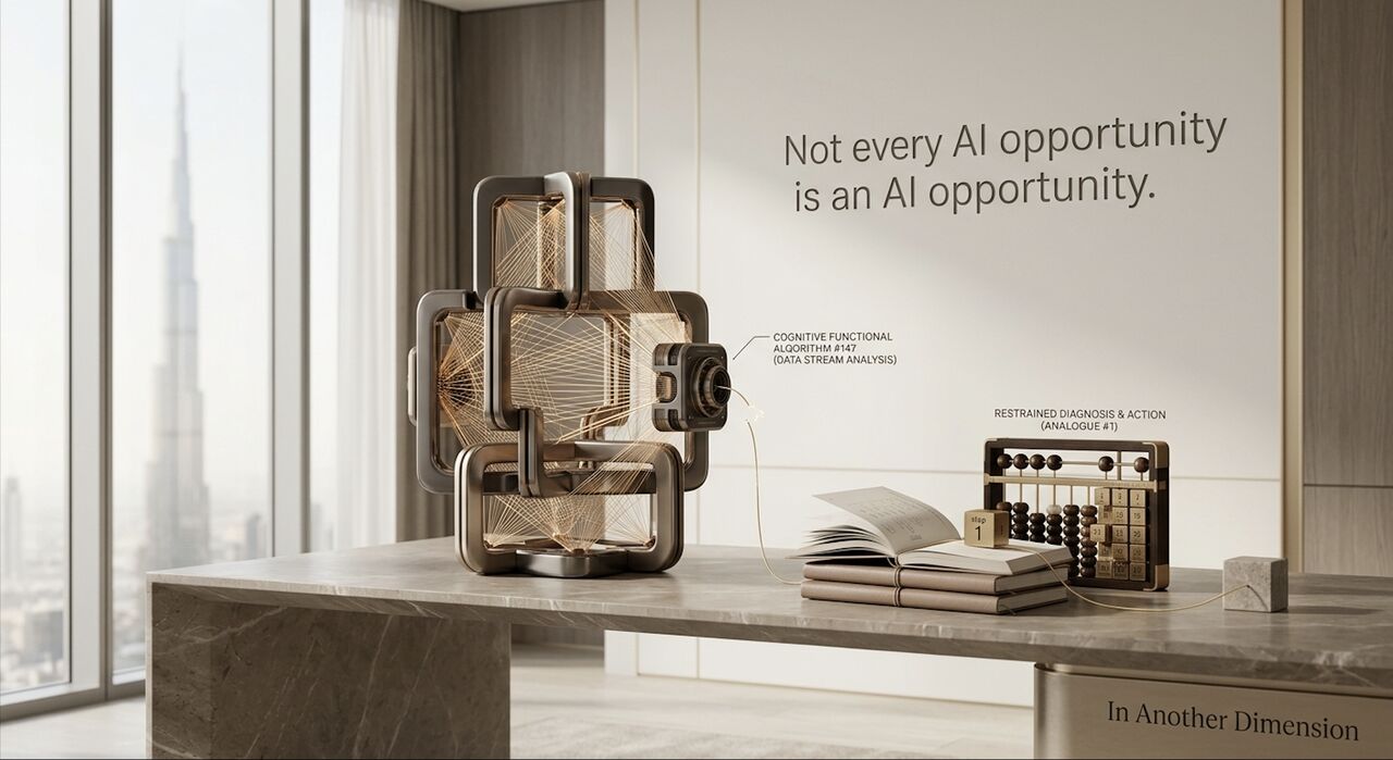 A brass instrument beside a window, part mechanical, part architectural.